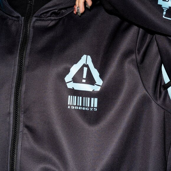 NEW ACDC RAG Error Code Cyberpunk Tech Oversized Black Blue Jacket - Picture 5 of 11